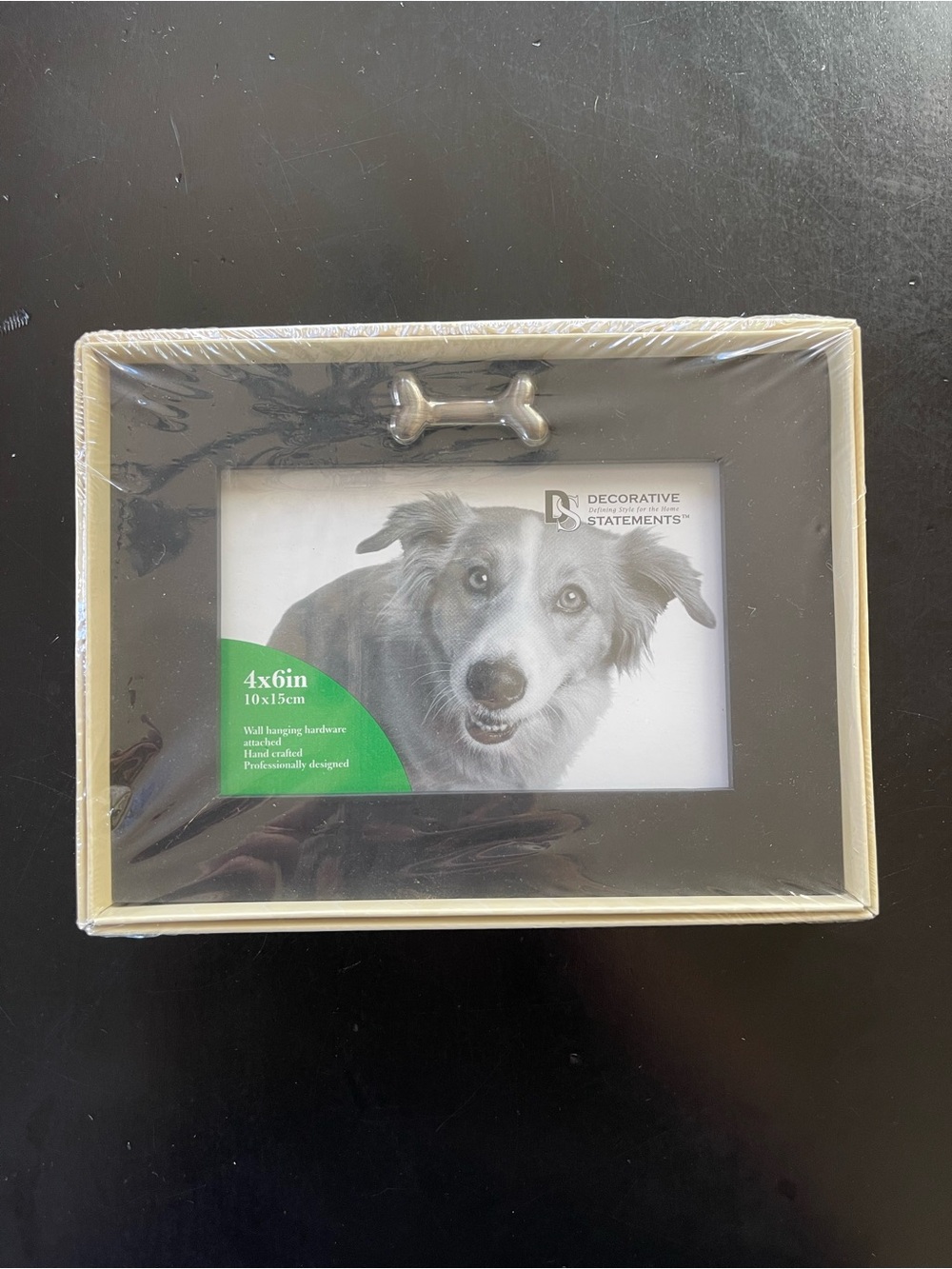 Black With Dog Bone 4X6 Photo Frame